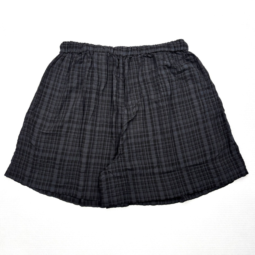 COS Shorts Womens Small NWT Black Plaid Crinkle Cotton Elastic Waist Boxer S NEW